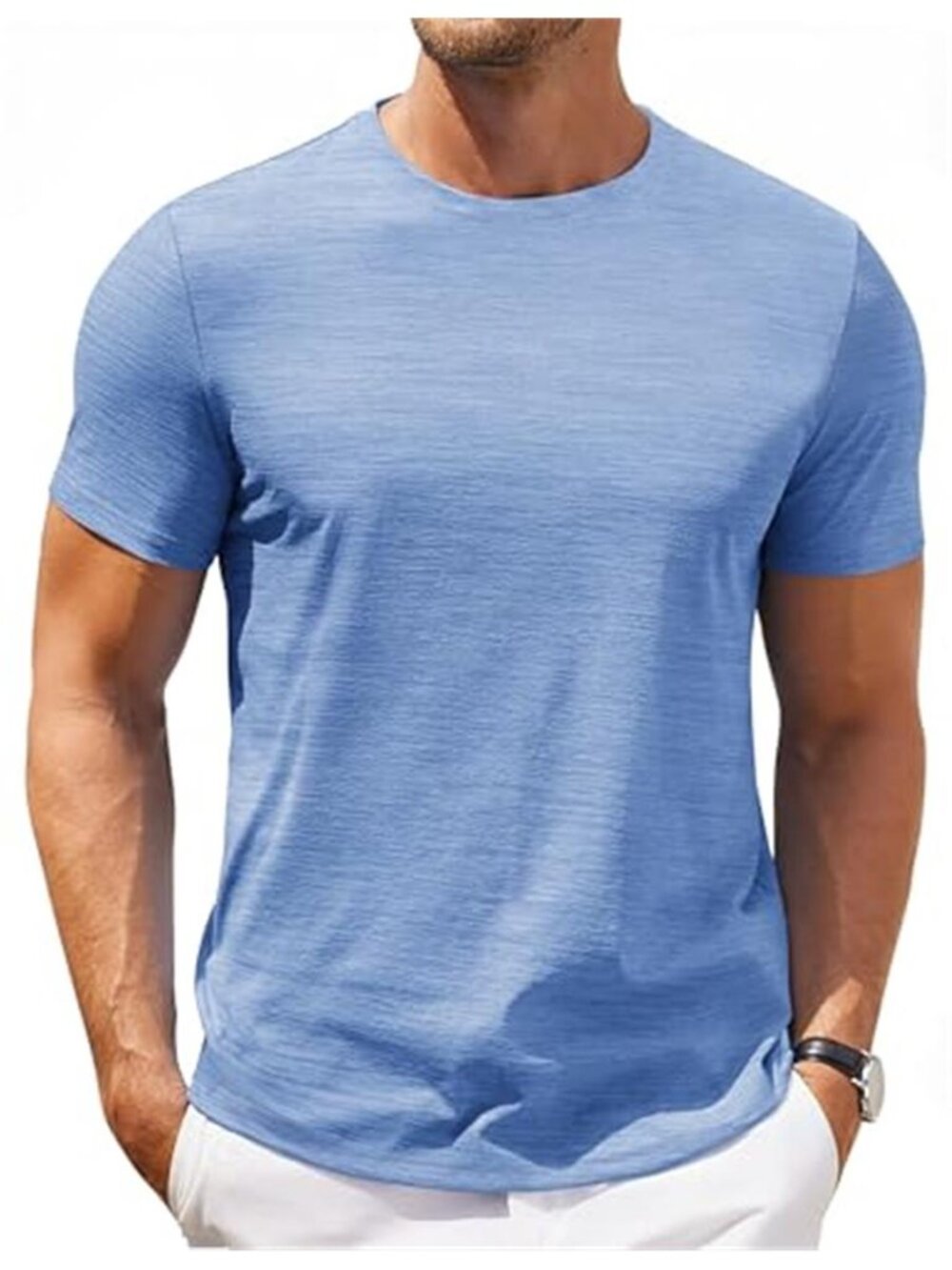 Mens Crew Neck T Shirt Short Sleeve Soft Lightweight Casual Basic Summer Tee